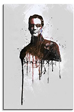 Paul Sinus Art Matrix 90x60cm Aquarell Art Wandbild auf Leinwand fertig gerahmt Original Unikat