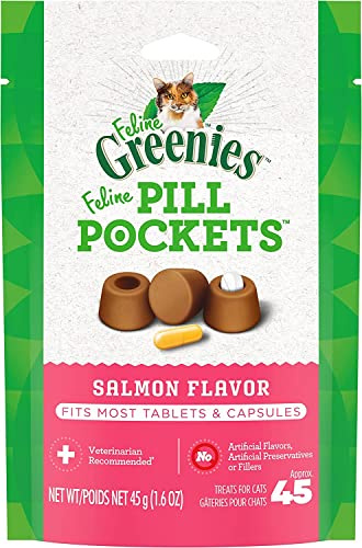 Feline Greenies Pill Pockets Salmon 45 Count - Pack of 4