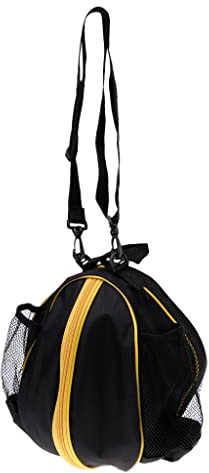 Sharplace Wasserdichter Basketball Tragetasche mit Verstellbarer Schulterriemen, Balltasche für Volleyball Fußball, Schwarz-Gelb