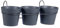 LOT DE 3 POTS TOSCANE D15 AVEC SUPPORT GRIS ANTHRACITE - EDA PLASTIQUE