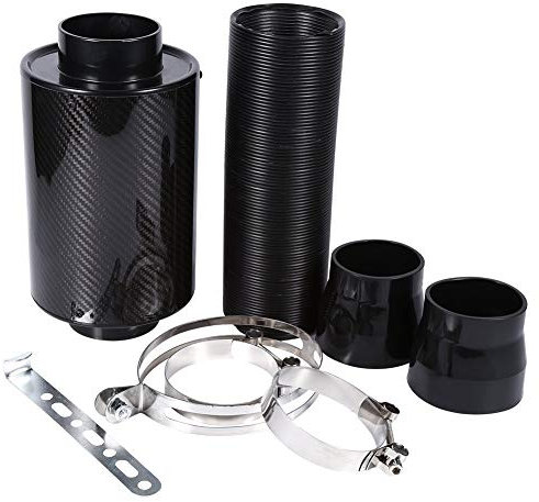 3 Scatola filtro aria di aspirazione dell'aria fredda in fibra di carbonio per maggior parte di auto