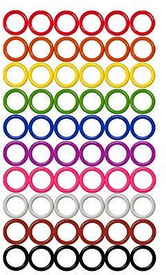 Colorful Eisen O-Ringe & Stitch Ring Marker für/Stricken/Häkeln etc, (in 14 Größen erhältlich, inkl. 10 Farben, für/Stricken/Häkeln etc. Medium (Internal diameter 16mm) 60pcs