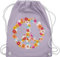 Shirtracer Turnbeutel Rucksack - Sprüche Statement - Peace Flower Power Hippie Peace Zeichen I Friedenszeichen I 90er I 70er - Unisize - Pastell Lila - festival turnsack mit aufschrift 90s beutel