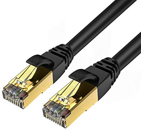 Veetop 3m/10ft CAT8 Ethernet Cable 40Gbps 2000Mhz High Speed Gigabit SFTP Lan Network Internet Cables with RJ45 Gold Plated Connector for Use of Smart Office Smart Home System iOT Gaming(2 Pack)