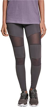 Urban Classics Damen Ladies Tech Mesh Leggings Leggings, Dark Grey, XL