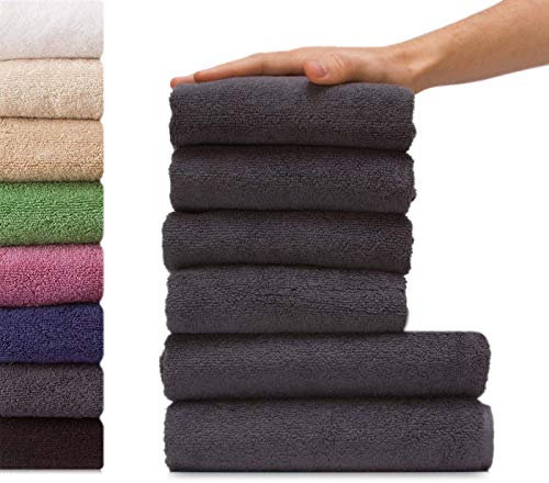 etérea Viola 6 TLG Handtuch Sparset 4X Handtücher, 2X Duschtücher - 100% Baumwolle und Oeko Tex Standard 100 - Qualitäts Frottierware 550 g/m² - Farbe: Anthrazit