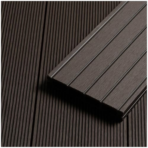 HORI WPC Terrassendielen Komplettset Antigua verschiedene Farben - Hohlkammerprofil, beidseitig nutzbar, inkl. Unterkonstruktion & Clips Fläche: 20 m² - 320 cm Dielenlänge - Braun