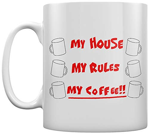 Grindstore My House My Rules My Coffee!! Becher Weiß