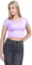 janisramone® Women's Plain Stretchy Vest Tee Mini Crop Top - Chic Cap Sleeve, Y2k Top Summer Style, Ideal Crop Tops for Women for Casual and Gym Wear Lilac