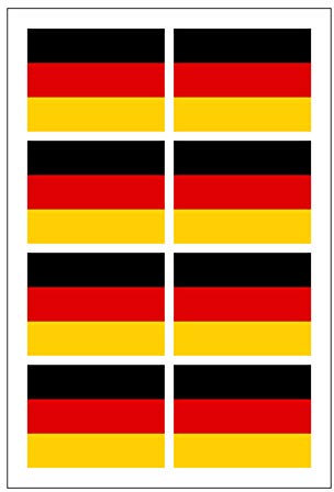 Generisch 8 Stück Aufkleber Deutschland Flaggen Set | Sticker Germany Autoaufkleber