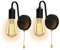 ANKBOY E27 Wandlampe mit Schalter Innen 2er set Wandleuchte mit Zugschalter Vintage Industrial Schwarz Lampe mit Schalter Wand Retro Metall Wandbeleuchtung für Schlafzimmer Wohnzimmer