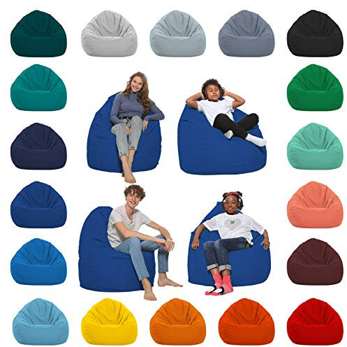 HomeIdeal - Sitzsack XXL Bodenkissen für Erwachsene & Kinder - Geeignet für Gaming oder Entspannen - Indoor wie Outdoor da er Wasserfest ist - mit EPS Perlen, Farbe:Blau, Größe:XXL
