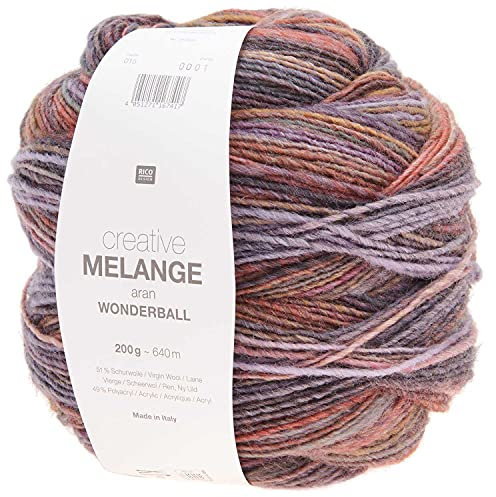 Rico Creative Melange Aran - Wonderball 015 Lilac-Orange