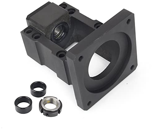 CNCTOPBAOS Nema34 Schrittmotor-Stahl-Montagehalterung, integrierter Motor mit BK15-Endstütze, Lagerhalterung, fester Sitz für 86 mm Stepper Nema 34 und 20 mm CNC-Kugelgewindetrieb SFU2005, SFU2010