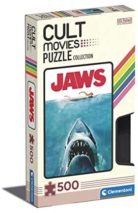 Clementoni - 35111 - Cult Movies Jaws - Puzzle 500 Teile ab 14 Jahren, Erwachsenenpuzzle mit Wimmelbild, Geschicklichkeitsspiel für die ganze Familie