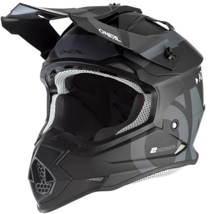 O'NEAL | Motocross-Helm | MX Enduro | ABS-Schale, Lüftungsöffnungen für optimale Kühlung | 2SRS Helmet Slick V.23 | Erwachsene | Schwarz Grau | Größe XXL (63/64 cm)