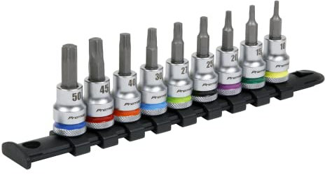 Sealey Drive TRX-Star Socket Bit Set 9pc - Platinum 3/8 Sq AK6251, Large