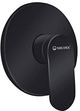 SOLVEX Unterputz Duscharmatur Rund Unterputz Armatur - Unterputzventil 1/2 inkl.Grundkörper aus Messing - Einhebelmischer für Unterputz-Dusche,Mattschwarz.SP-90003-N