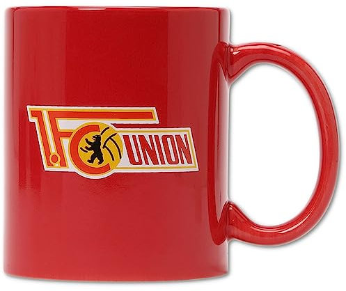 1. FC UNION Berlin Tasse - Hochwertiger Keramik Becher mit Vereinslogo- 300ml Füllmenge, mikrowellengeeignet und spülmaschinenfest - Union Berlin Kaffeebecher rot