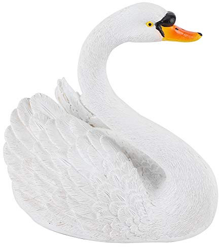 TOPINCN Realistische Schwan Köder Schwan Teich Verzierung, Kunstharz Simulation, Schwimmende Weiße Schwan Figur FüR Landschaftsgarten Gartendekoration