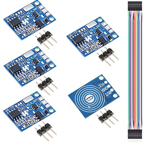 Youmile 5 Stück Touch Switch module OE-TP Kapazitive LED stufenloses Dimmen 10A DC 5-20V digitales Berührungssensor-Berührungsdimmmodul mit Pinheader DuPont-Kabel