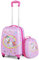 DREAMADE 2 TLG. Kinderkoffer & Rucksack, 16” +12” Kinderkofferset, Kindertrolley Kindergepäck, Handgepäck Reisegepäck Hartschalenkoffer für Kinder (Pink-Einhorn, 16 Zoll +12 Zoll)