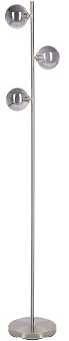 Beliani Stehlampe aus Metall mit 3 Lichtern Metallleuchte silber Ramis