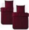 MR&HM Bettwäsche 135x200 4-teilig Baumwolle - Bettbezug-Set aus 100% Baumwolle in der Größe 135x200x2 Plus Zwei Kissenbezüge in 80x80 mit Reißverschluss, komfortable Bettwäsche, Dunkelrot