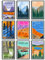 NOFICHE 9 Stück Nationalpark-Poster, Amerika, Reisen, Naturlandschaft, Wandkunst, Dekor, Rocky Mountain, Zion, Yellowstone, Yosemit, Redwood-Poster, HD-Druck auf Leinwand, ungerahmt für Wohnzimmer,