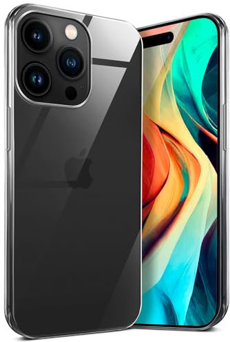 moex Aero Case Compatibile con Apple iPhone 15 Pro – Custodia in silicone completamente trasparente, trasparente, ultra sottile, trasparente, tinta unita, trasparente