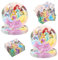 40Pcs Princess Party Supplies include 20 plates, 20 napkins Tablecloth for the Princess Birthday party Decoration