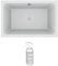 Jacob Delafon Baignoire Bain Douche Capsule Profonde, 120 x 80 cm + nettoyant