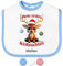 True Statements Baby-Lätzchen „Mein erstes Weihnachten“ personalisiert mit Namen für Mädchen & Jungen - Klettverschluss – Spucktuch Latz Kinderlätzchen – Geschenk Weihnachten (Saum Blau)