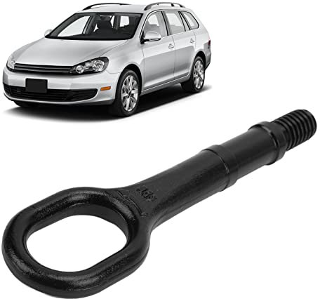 Ejoyous Gancho de Remolque para Automóvil Negro, 1T0 805 615 A Gancho de Argolla de Remolque Anillo de Remolque de Parachoques Herramientas de Remolque de Parachoques de Metal Argollas