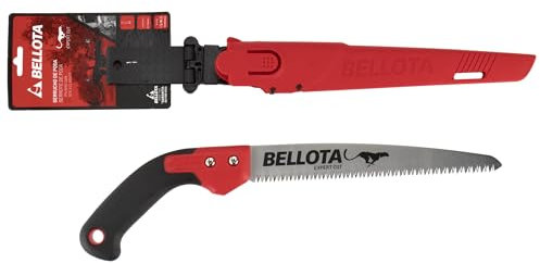 Bellota 45RBIMR9 - Serrucho de poda Guepardo con hoja recta de 9, dentado japonés y mango bimaterial recto. Incluye funda