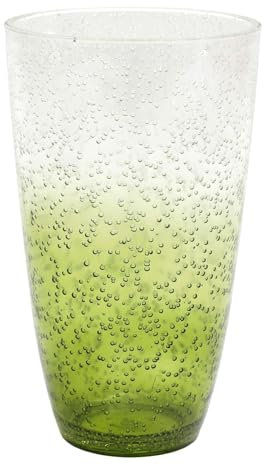 Carousel Home Large Green Bubbles Plastic Tumbler Glasses | Plastic Drinking Glasses Clear Plastic Glasses | Reusable Drinkware Outdoor Drinks Glasses - 650ml