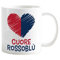 Tazza Mug colazione personalizzabile a richiesta idea Regalo x tifoso Gadget compatibile Stampa Cuore (Cuore Rossoblù Love Cagliari)