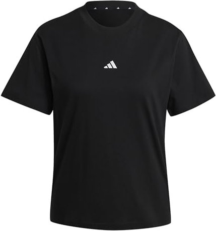 adidas Mujer Essentials Small Logo Cotton T-Shirt, Black/White, XXL