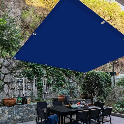Rectangular Toldos Exterior 1.2 x 2 m Tela Parasol Cuerdas 98% de Protección UV con Cuerdas y Ojal para La En Garden Patio Jardín Balcón, Azul Oscuro