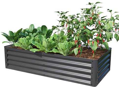 PRIMEYARD Hochbeet Luca anthrazit Stahlkonstruktion 150x75x35 cm