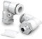 TAILONZ PNEUMATIC Weißes Winkelstück Außengewinde 12 mm Schlauch-AD x 1/8 BSP Steckverschraubungen PL12-01 (Packung mit 5 Stück)