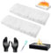 Gebiuhoo Glaswolle für Bio Ethanol Kamin 2 Stück Brennkammer Keramikschwamm Keramikwolle für Ethanolkamin 30 x 11 x 2.5 cm mit Universalmesser Silikonhandschuhe Absorbierend verlängert die Brenndauer