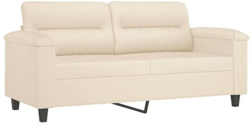 ULUYYUC Cauchsofa Camping Sofa Bodensofa Ecksofa - 2-Sitzer-Sofa Beige 140 cm Mikrofasergewebe für Lounge Terrasse Garten Party