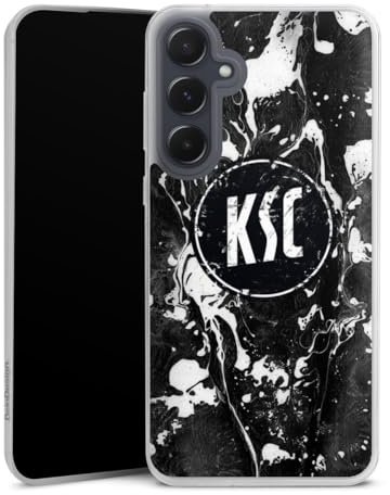 Slim Case kompatibel mit Samsung Galaxy A 55 5G Silikon Handyhülle transparent Hülle extra dünn Karlsruher SC Offizielles Lizenzprodukt KSC