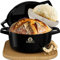 KAISERTAL Emailliert Topf Brot Backen 26cm inkl. Gärkorb – Brotbackform aus Gusseisen – Brottopf mit Deckel, Gusseisen-Topf als Brot Backen Zubehör, Perfekter Brotbacktopf - Innen und Außen Brotbacken