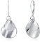 Silber 925 Ohrringe Hängend, ASH'S CHOICE Hypoallergen Sterling Silber Französische Ohrringe Hängend Silber Kleine Creolen mit Anhänger Doppel Welle Blatt Ohrhänger Tropfenohrringe Boho Damen Frauen
