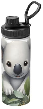 Graziosa borraccia termica a forma di koala, per ragazzi, donne e uomini, in acciaio inox, termica, a tenuta stagna, per palestra, lavoro all'aperto