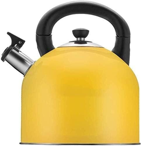 TIST Bouilloire à gaz sifflante en Acier Inoxydable, cuisinière à Induction à gaz for la Maison, Restaurant, Camping, Bouilloire à thé, cafetière(Giallo)