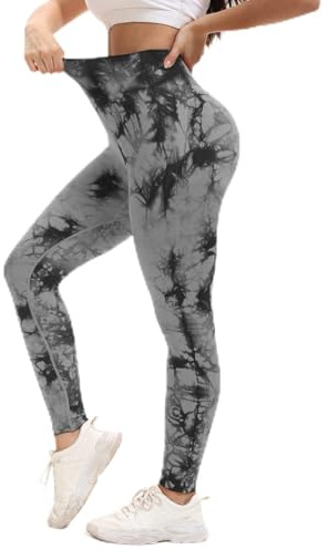 Shgiloo Frauen Leggings nahtlos - hohe Taille Tie Dye für Workout Tummy Control Yoga Pants, Sport Strumpfhosen für Running Fitness