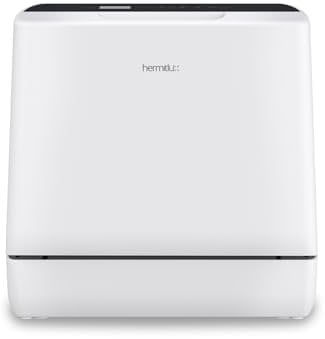 Hermitlux Table Top Dishwasher for 5 Place Settings (5L Tank), Countertop Dishwasher with 6 Programmes Including 360° Spray Arms | Hot - Air Drying | Energy Class D | No Installation
